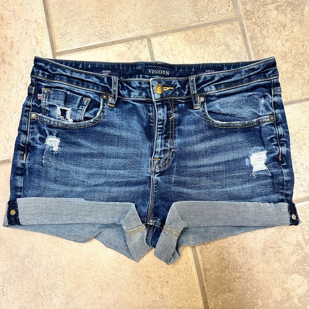 Vigoss Women's Distressed Blue Jean Shorts